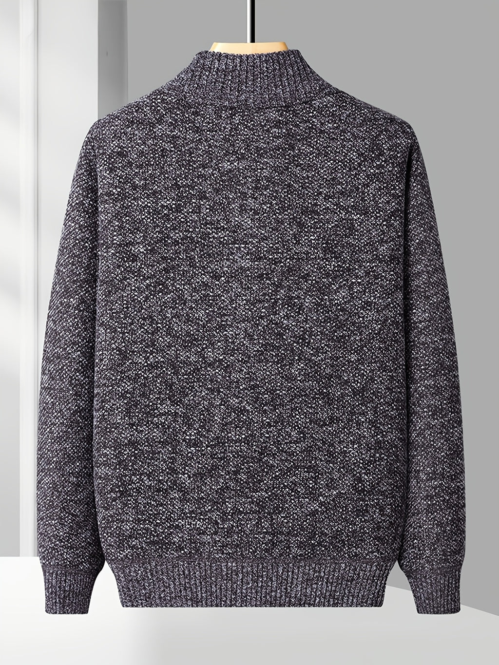 Easy And Casual Men'S Thick Knitted Cardigan, Autumn And Winter Stand Collar Zipper Top Classic Basic Style with Practical Double-Sided Pockets, Basic Style for Daily Wear of Young And Middle-Aged People - Dark Gray