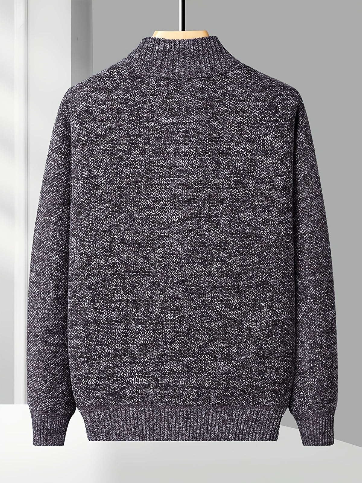 Easy And Casual Men'S Thick Knitted Cardigan, Autumn And Winter Stand Collar Zipper Top Classic Basic Style with Practical Double-Sided Pockets, Basic Style for Daily Wear of Young And Middle-Aged People - Dark Gray
