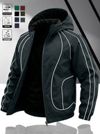 Men's Lightweight Hooded Zip-Up Jacket with White Drawstrings, Thin Style, Suitable for All Seasons, JK5689 - Dark Gray