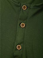 Men'S Classic Retro Henley Long Sleeve T-Shirt 5pcs, American Casual Solid Color Half-Button Up Top, Spring Fall Winter Men'S Comfortable Versatile Base Layer 5pcs, Suitable for Commuting, Business, Casual, Outdoor Activities, Travel - Black+Green+Khaki+Blue+Dark Gray