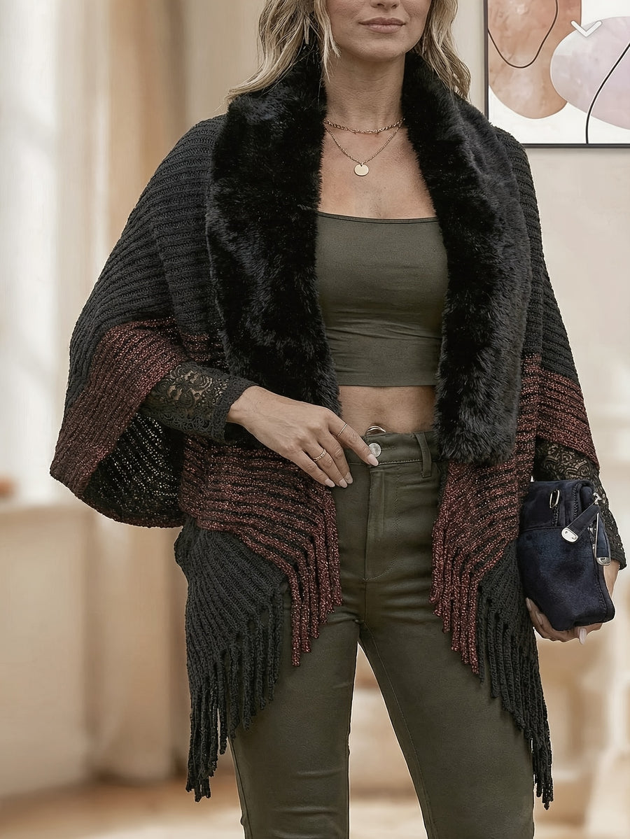 Color-Block Scarf, Soft And Comfortable Scarf, Elegant And Fashionable for Daily And Parties - Graphite Color