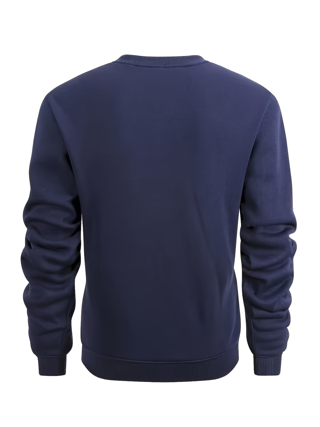 2pcs Men'S Fall Winter Thick Fleece Lined Crewneck Pullover, Retro Beach Surfboard Tree Sunset Graphic, Versatile Warm Long Sleeve Top, Daily Commute, Outdoor Activity, Street Style, Friend Meetup - Navy Color