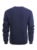 2pcs Men'S Fall Winter Thick Fleece Lined Crewneck Pullover, Retro Beach Surfboard Tree Sunset Graphic, Versatile Warm Long Sleeve Top, Daily Commute, Outdoor Activity, Street Style, Friend Meetup - Navy Color