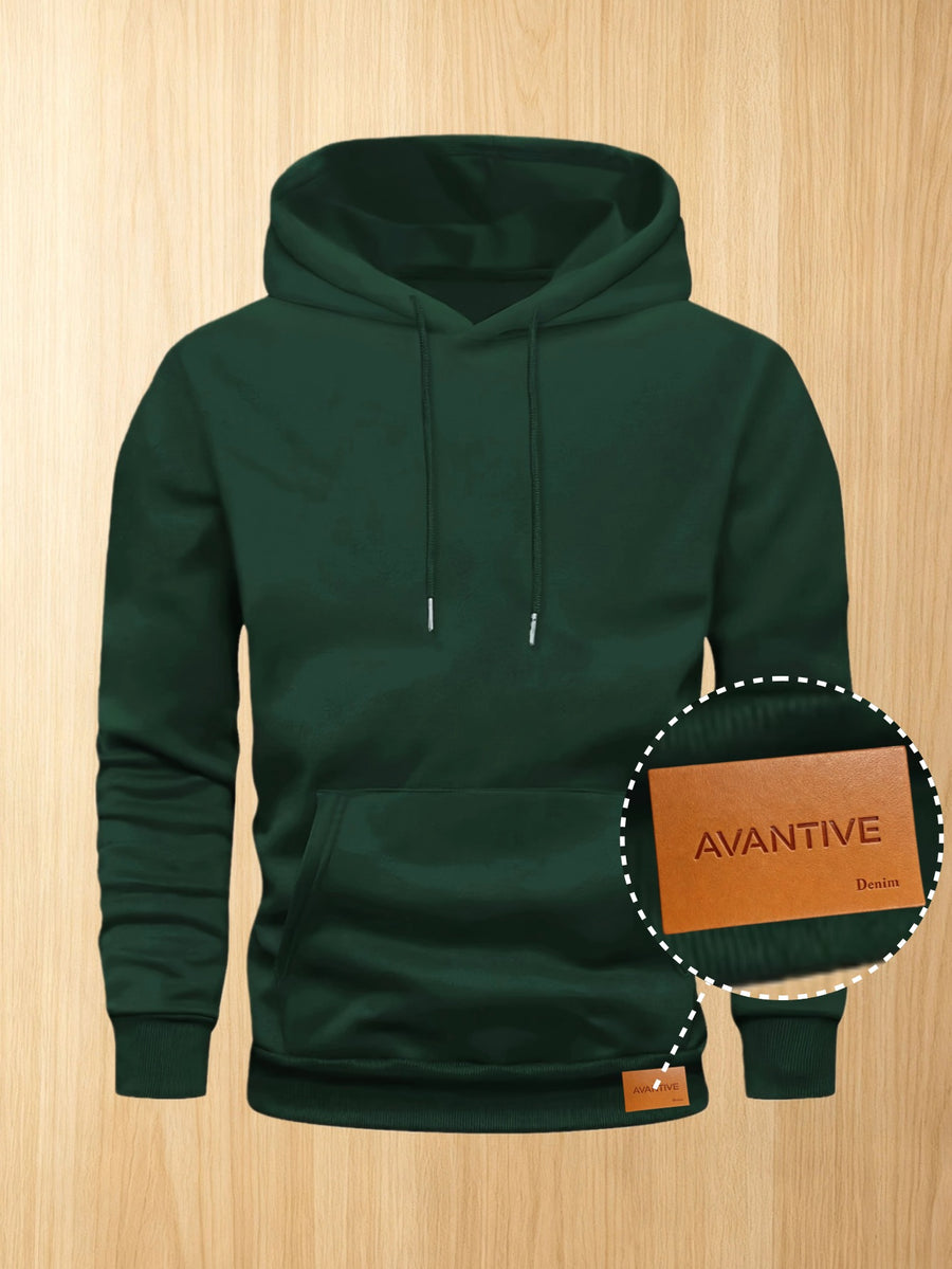 50%, 50%, Men'S Casual Pocket Ankle-Length Hooded Sweatshirt, Cuffs with Ribbed Bottom, Men'S Warm Fleece-Lined Sweatshirt for Global All-Season Base Layer - Dark Green 2