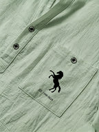[Shule Shui OBM]New Men's Casual Henley Shirt Suitable for Parties and Dates - Olive Green