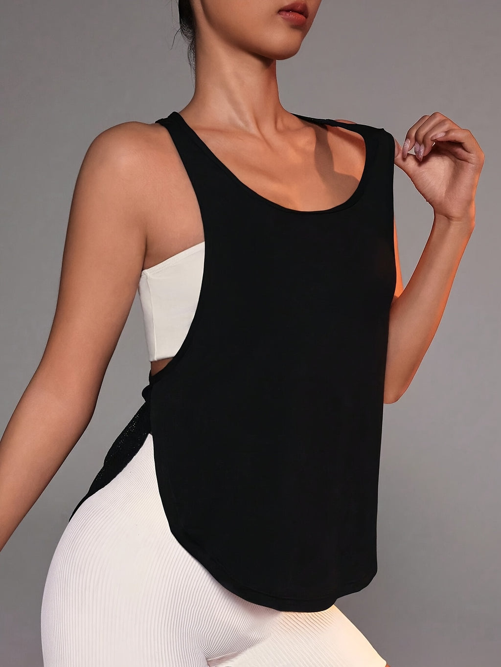Women'S Fashion Letter Printed Tank Top - Black
