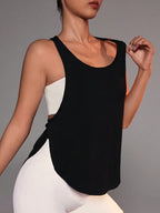 Women'S Fashion Letter Printed Tank Top - Black