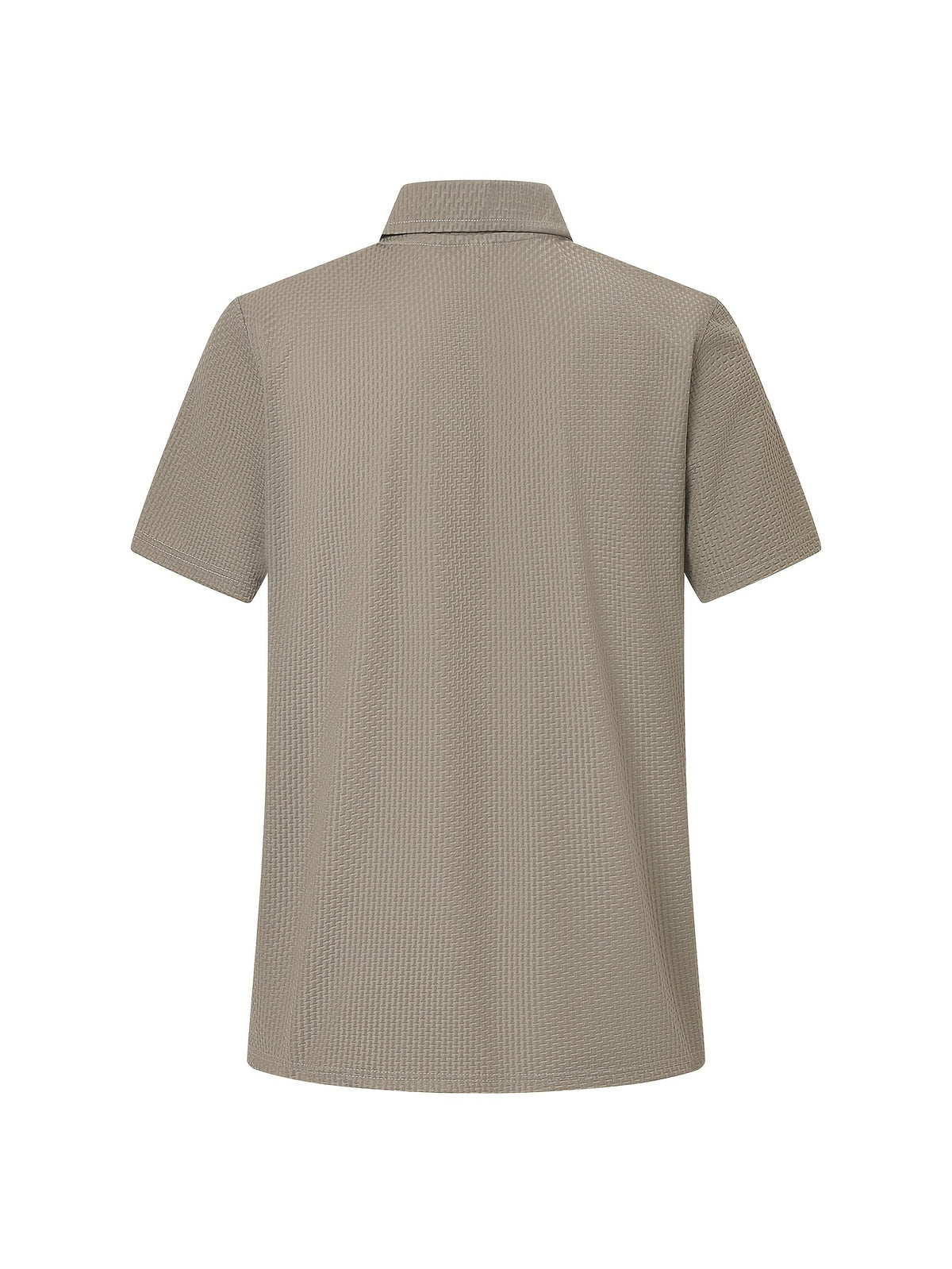 Classic Solid Color Short-Sleeve Men'S Polo Shirt, Home Casual Shirt - Khaki