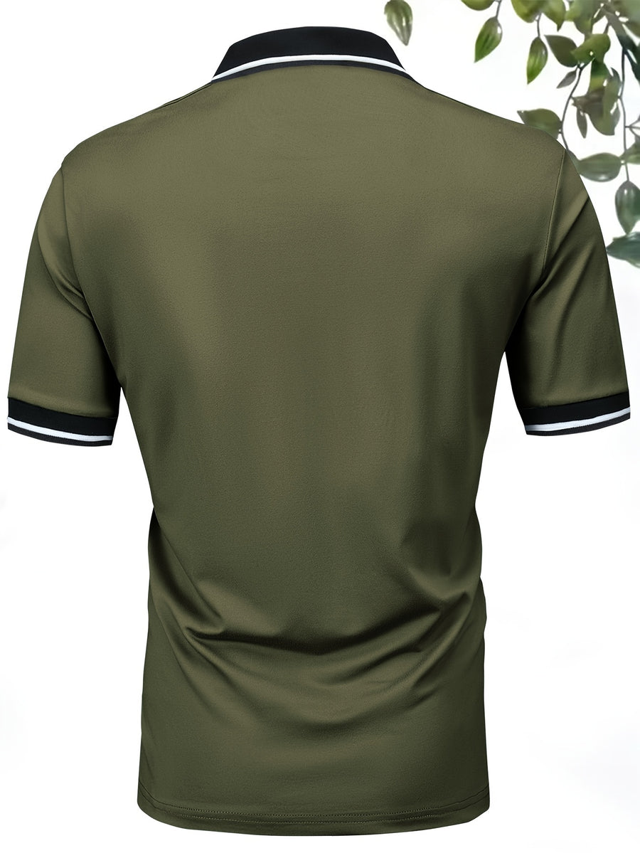 5pcs Summer Lapel Men's Shirts, Solid Color Plain Short Sleeve Shirts, Multi-Color Workwear, Casual Sportswear, Men's Executive Tops - Mixed Color 4