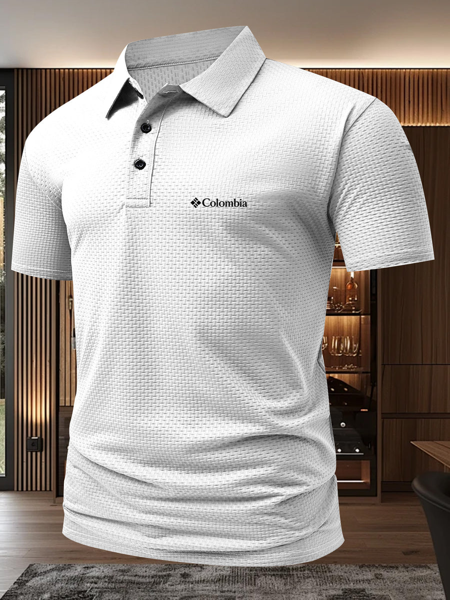Men'S Summer Casual Polo Shirt. Loose Fit, Breathable, Lapel Collar, Short Sleeve Top, Premium Business Casual Solid Color Pullover, Suitable for Outdoor Sports Like Tennis, Golf, Running, Casual Wear - White