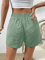 Elastic Waist Shorts - Green