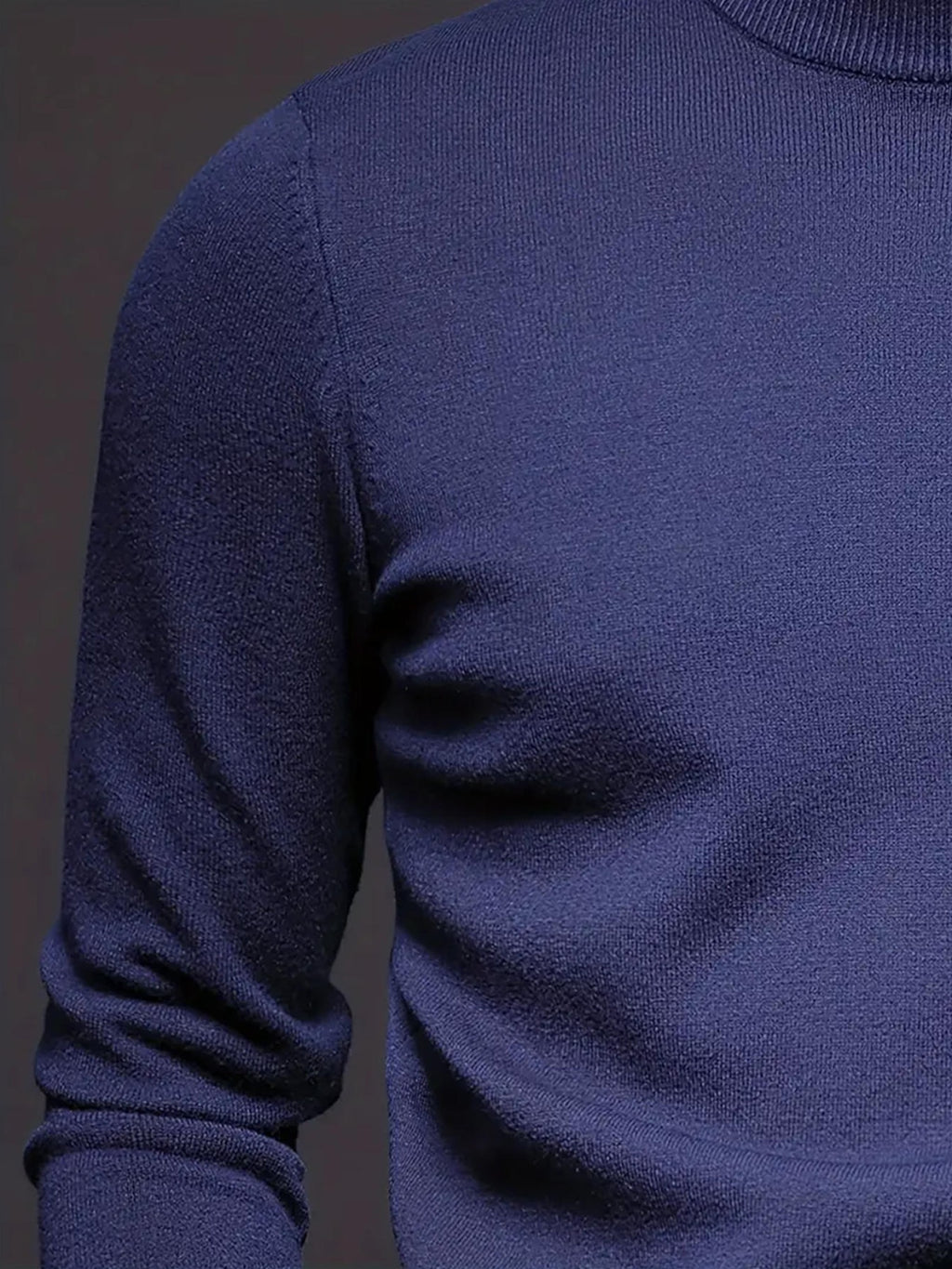 3pcs Men'S Round Neck Sweater Autumn Winter Knitwear Multi-Pc Solid Color Pullover Base Layer Sweater - Navy Blue + Black + Military Blue