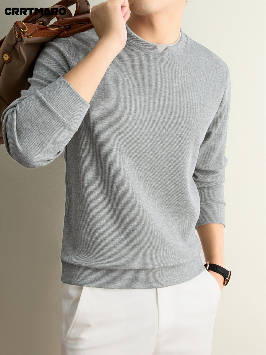 Men'S Pullover Sweater, Warm Casual Layering Top for Fall And Winter - Silvery Snow Gray