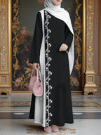 New Middle Eastern Style Muslim Elegant Robe, Featuring Middle Eastern Ethnic-inspired Prints and Maxi Dress Design, Suitable for Eid Al-Fitr and Eid Al-Adha. This Loose, Comfortable, and Breathable Long-sleeve Dress Is Perfect for Commuting - Mixed colors