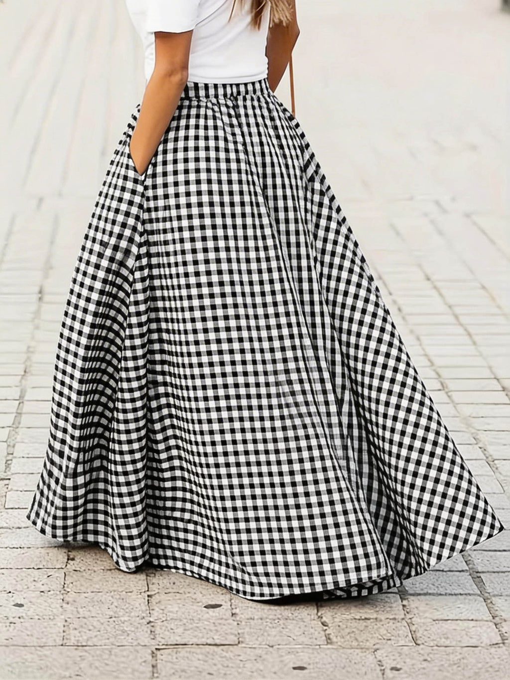 Ladies' Fashion Elegant Printed Skirt - Black