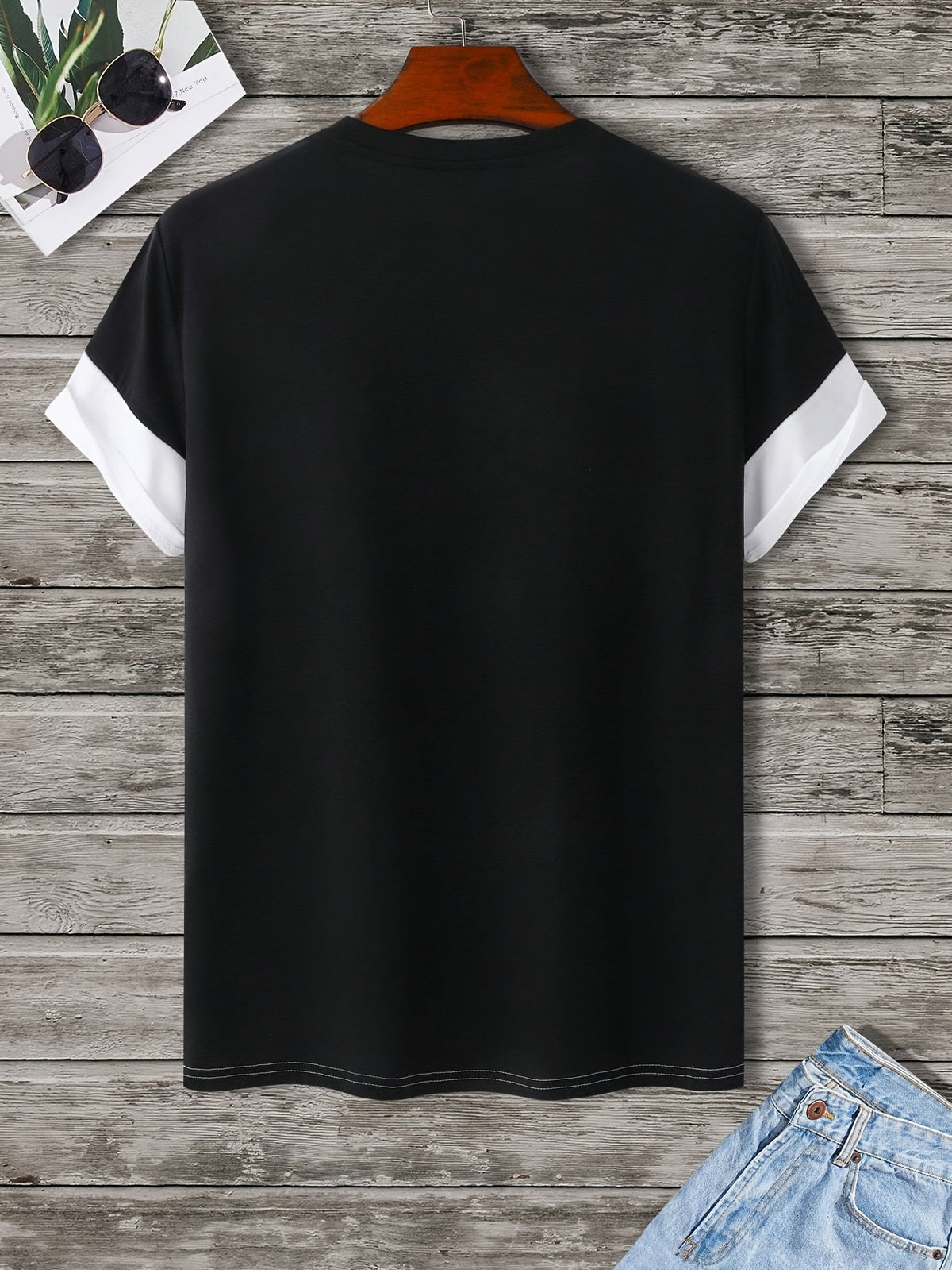 Men'S Color-Blocked T-Shirt Made of 100%, 180G, Featuring Solid Short Sleeves. Ideal for Summer And Suitable for All Seasons, This High-Quality, Comfortable, And Well-Fitting Casual Sportswear Is Factory-Made for Men - Mixed Color 2