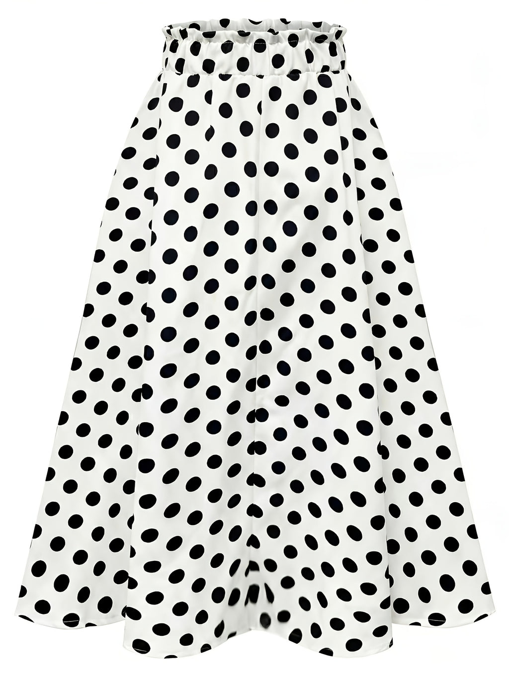 Hot Women's Trendy Fashion Color Block Casual Printed Waist-Tie Bow Elegant Versatile Commuter Style A-Line Skirt - White