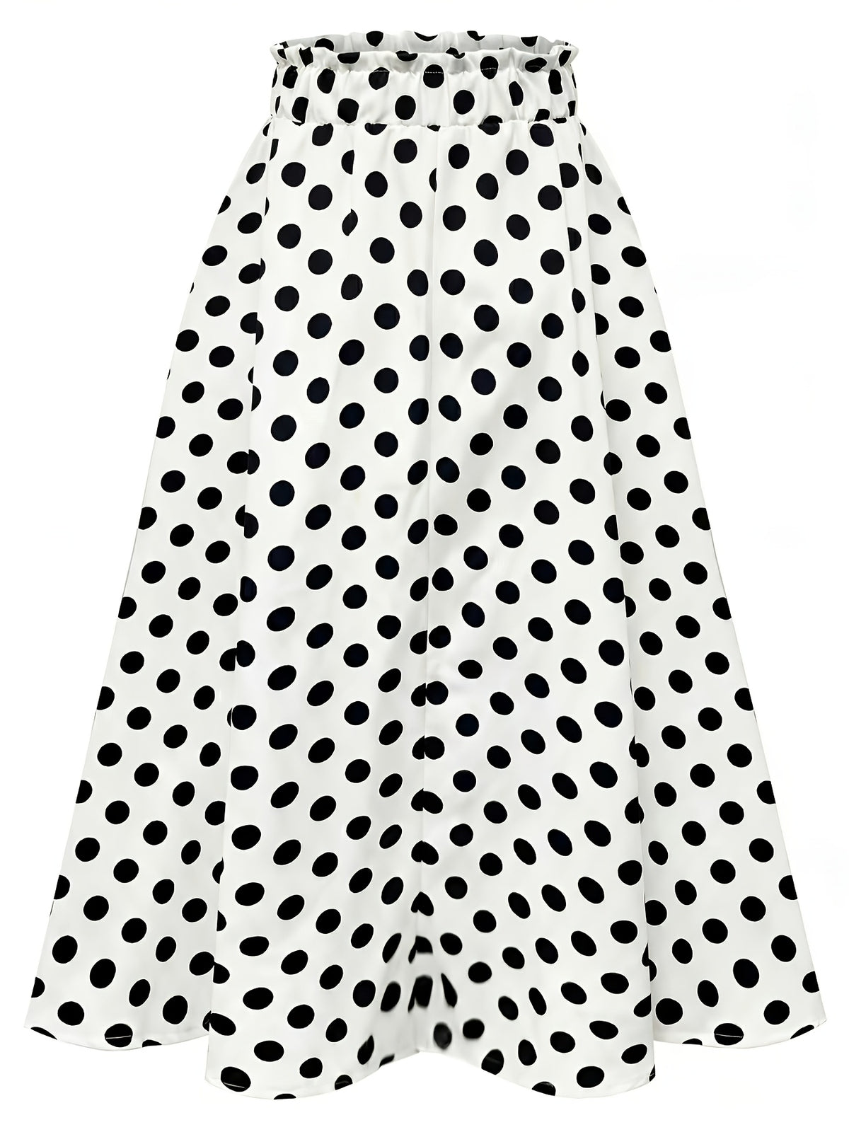 Hot Women's Trendy Fashion Color Block Casual Printed Waist-Tie Bow Elegant Versatile Commuter Style A-Line Skirt - White