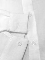Men'S New Style Faux Linen Stand Collar Button-Up Shirt - Literary, Introverted, Fashionable, Versatile, Relaxed Texture, Trendy Loose Fit - Suitable for Beach, Vacation, Office, Formal And Casual Wear - White