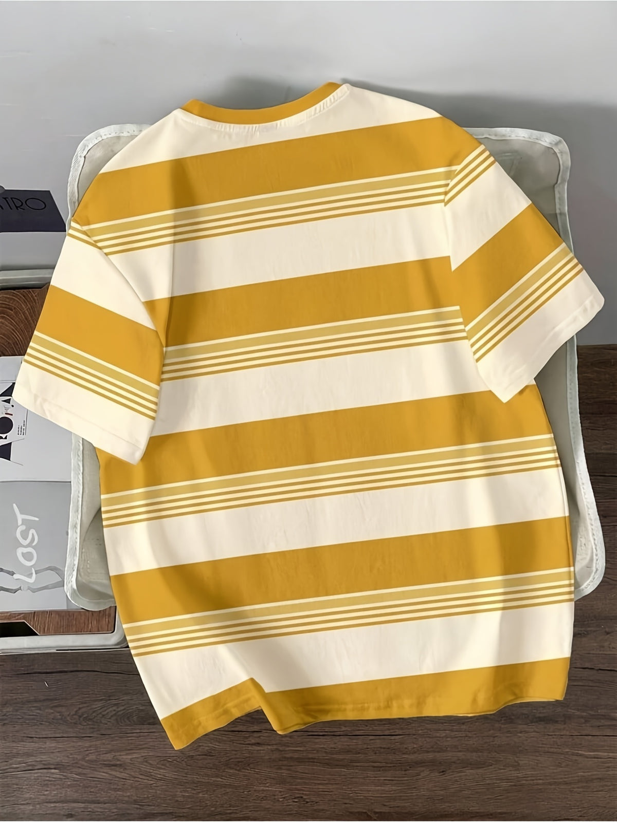 Men'S Casual Striped Cuff Patchwork Round Neck Summer T-Shirt, Comfortable And Breathable [Printed Design - Not Textured] - Mixed Color 8
