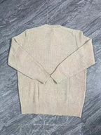 Waffle Knit Soft and Skin-Friendly Lazy Style Men's Henley Neck Pullover Base Layer Sweater - Oatmeal Color