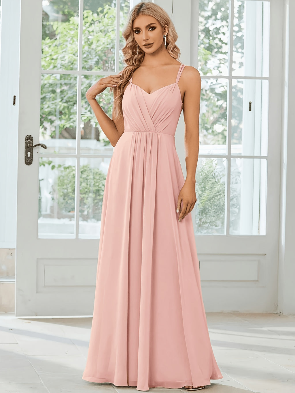 Elegant and Fashionable Party Dress, Long Evening Gown for Family Gatherings and Birthdays, Formal Evening Attire, Bridesmaid Performance Dress, Ball Gown, Exclusive for Award Ceremonies, Holiday Date Set, Mother's Wedding Dress - Pink