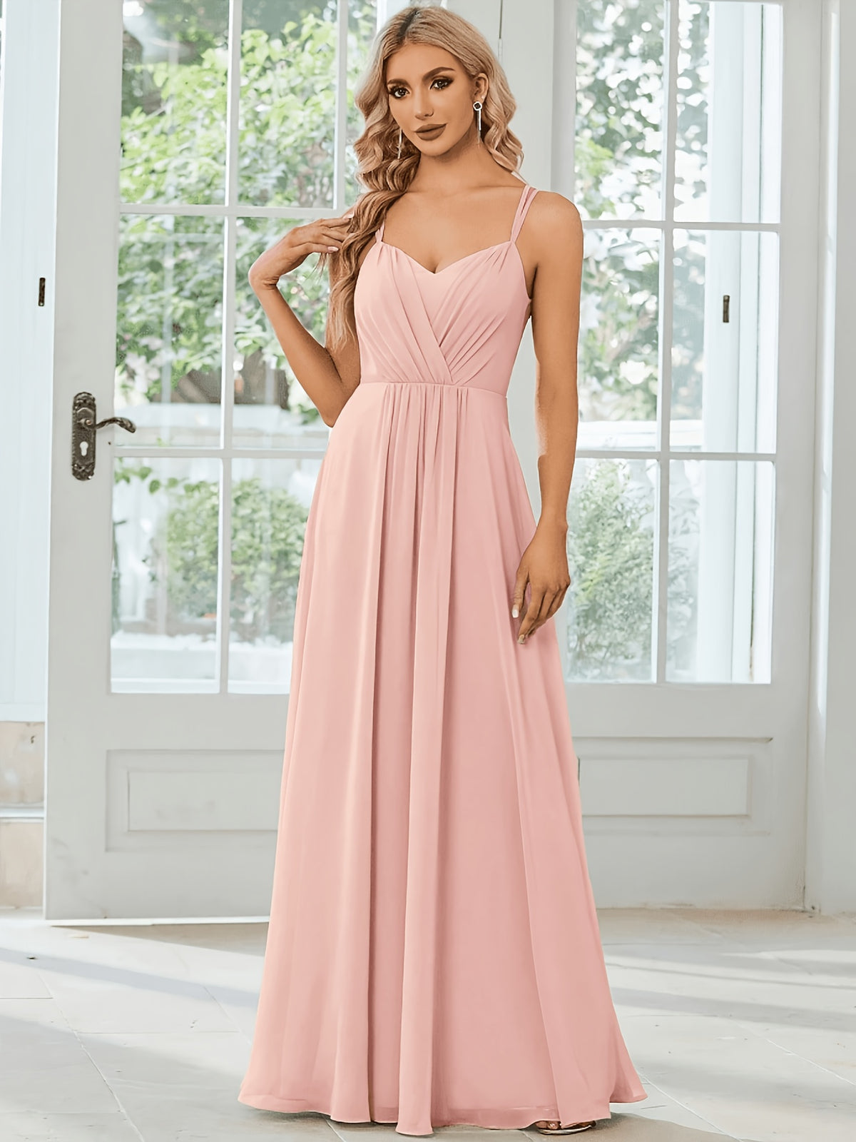 Elegant and Fashionable Party Dress, Long Evening Gown for Family Gatherings and Birthdays, Formal Evening Attire, Bridesmaid Performance Dress, Ball Gown, Exclusive for Award Ceremonies, Holiday Date Set, Mother's Wedding Dress - Pink