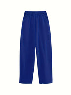 Women'S Spring And Summer Fashion Casual Solid-Color Trousers, Suitable for Beaches, Walking, And Parties - Blue