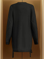 Vika Xiang Style Trendy Cable Sweater for Creating a Focus Look in Autumn and Winter Fashion - Black