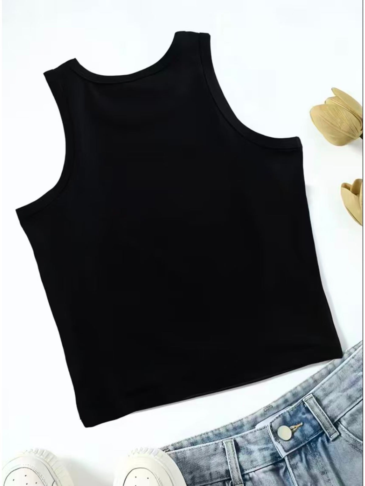 Women's Mysterious Black Cat Eyes Print Crop Top - Dark Academia Sleeveless Blouse Shirt, Slim Fit Round Neck Medium Stretch Tank Suitable for Spring/Summer, Machine Washable Non-Sheer Casual Wear for Layering or Outfits - Black