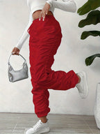 European and American Trendy Pleated Cuffed Pants - Unique Style, Express Yourself - 【Red】