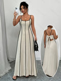 Ladies Fashion Elegant Vacation Dress - Apricot