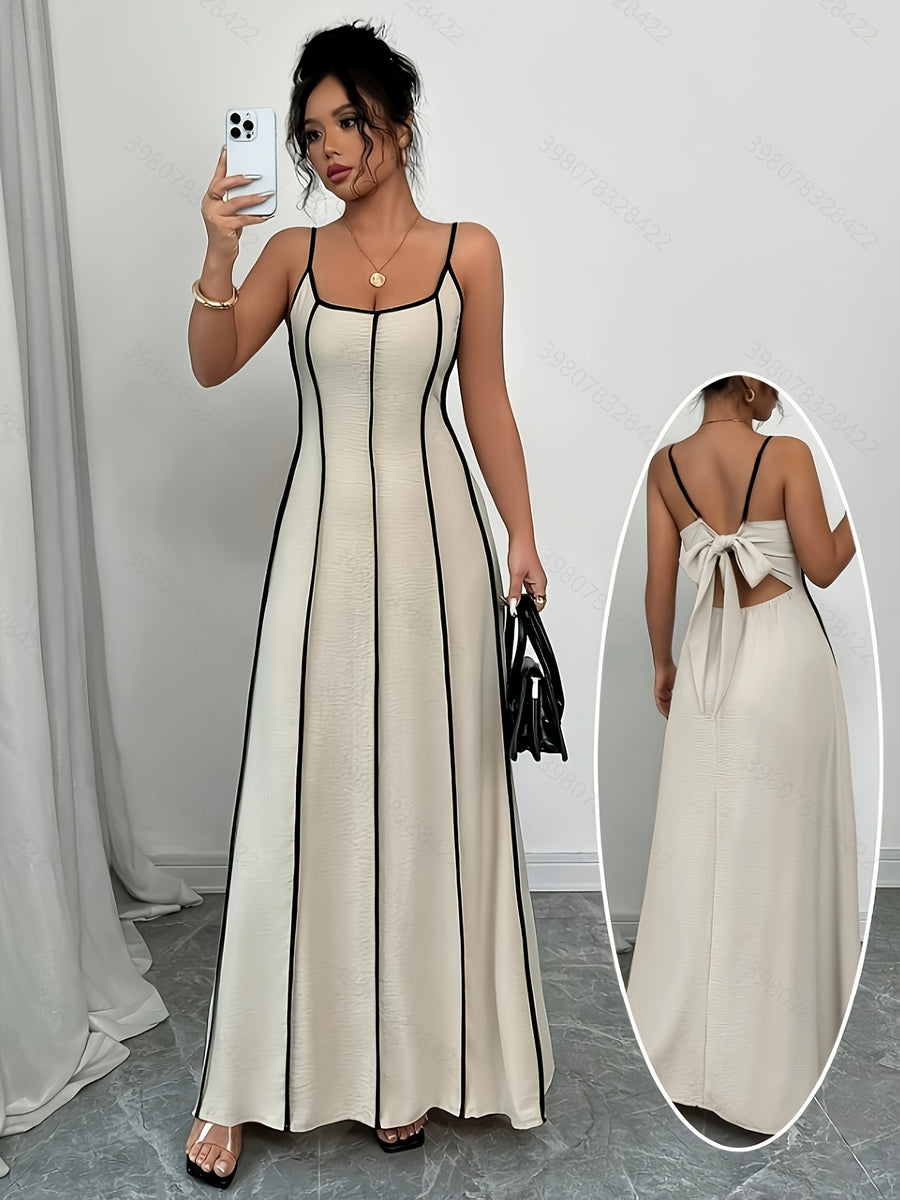 Ladies Fashion Elegant Vacation Dress - Apricot