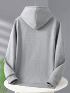 HUGG Embrace Minimalist Vertical Letter Artsy Men'S Hooded Sweatshirt Front And Back Double-Sided Print Pattern Casual Hoodie Daily Wear Comfortable Versatile Suitable for Outdoor Sports Fitness Casual Wear - Grey