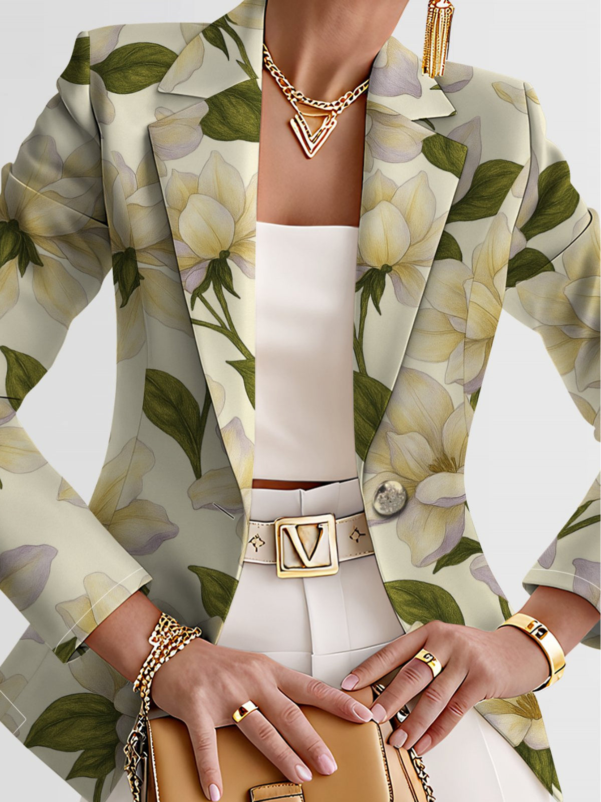 Autumn Women'S Fashion, Outdoor Travel, Personalized Clothing, Exquisite Patterns, Women'S Tops, Floral Geometric Pattern Prints, Elegant Women'S Autumn Skirts, Exquisite Women'S Suit Jackets - Mixed colors