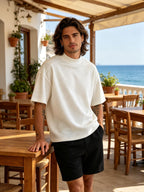 New Spring/Summer Men's Short-Sleeve Top, Suitable for Daily Outdoor Wear, Versatile and Casual, Combining a Fashionable and Sporty Style. Made with Lightweight, Skin-friendly Fabric for a Refreshing and Comfortable Fit. Features a Trendy and Durable - White
