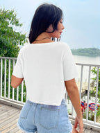 Women'S Lightweight Breathable T-Shirt - Soft Stretchy Everyday Tee with Round Neck, Non-See-Through Fabric for Casual & Formal Outfits - All-Season Everyday Top for, Versatile Clothing, Classic Design, Comfortable Fit, Short Sleeve Top, Office Wear - White