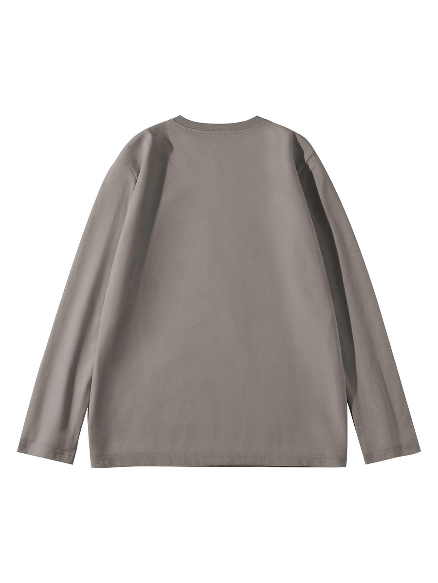 Mùshān Snow Selected Paul Frank Pure Breathable Spring And Autumn Men'S Long Sleeve T-Shirt - Medium Gray
