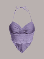Y2K Drawstring Backless Camisole Top - Lavender