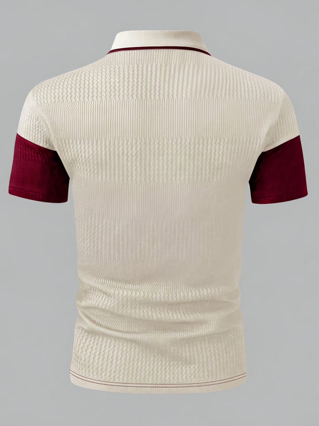 Men'S Casual New POLO Shirt, Soft Textured Fabric, Patchwork Details, Outdoor Casual Business Breathable Short-Sleeve Polo Shirt Golf Shirt - Apricot Red