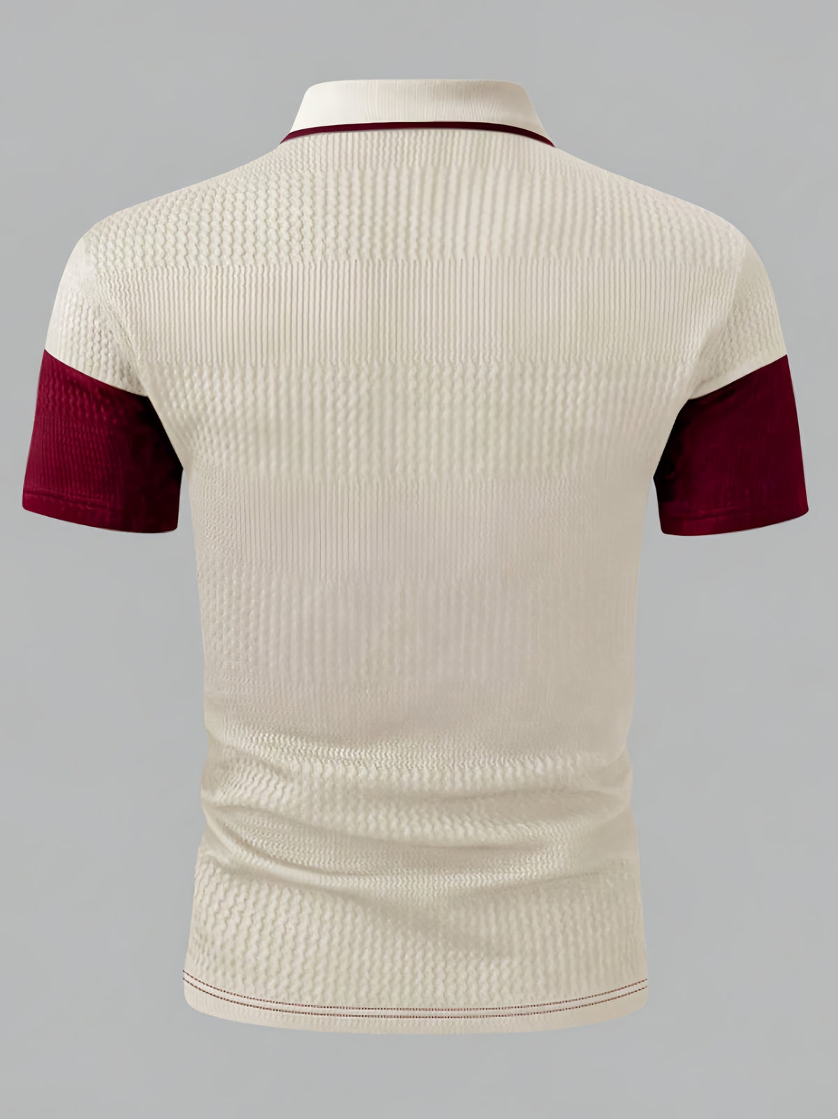 Men'S Casual New POLO Shirt, Soft Textured Fabric, Patchwork Details, Outdoor Casual Business Breathable Short-Sleeve Polo Shirt Golf Shirt - Apricot Red