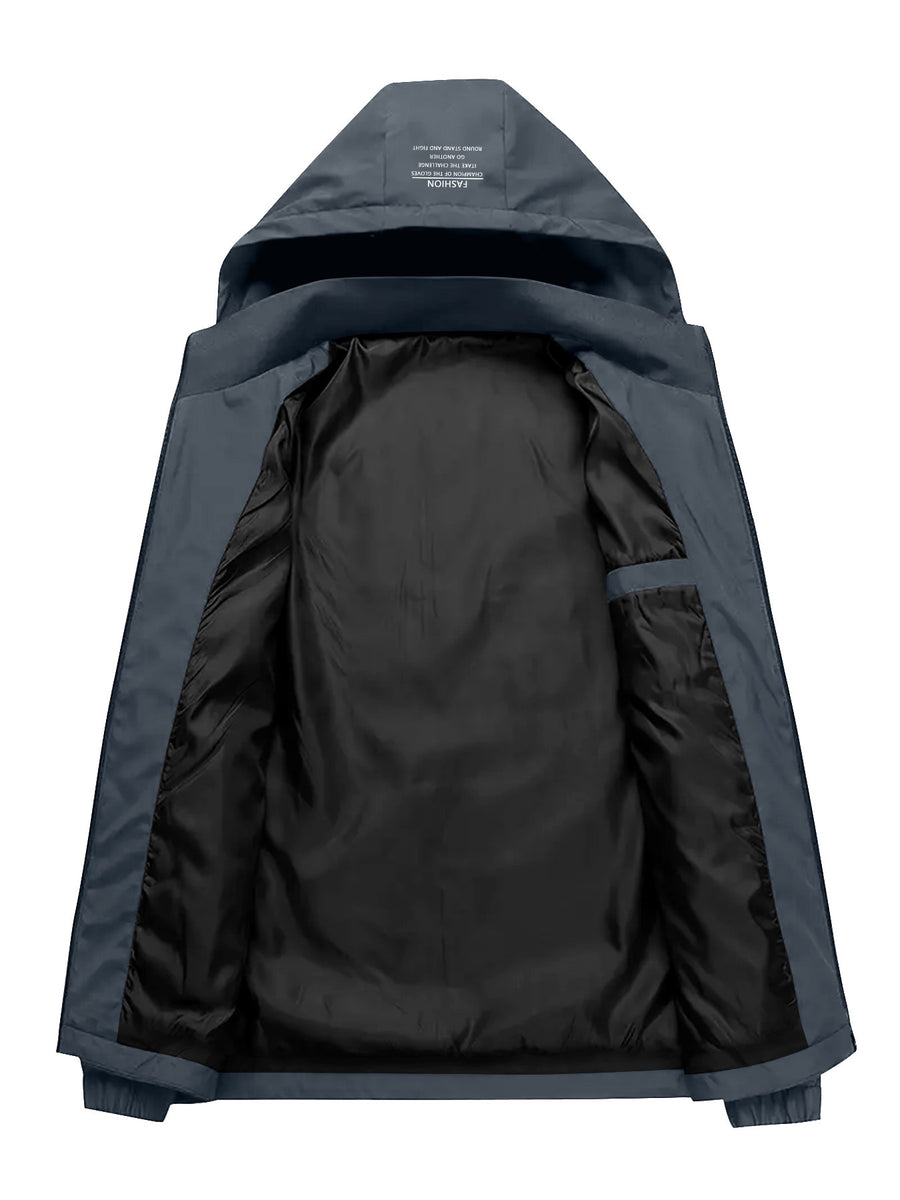New Arrival Unisex Norwegian Print Windproof Breathable Outdoor Hiking Jacket, Couple's Wear for Outdoor and Home Cold Weather Protection - Deep Gray