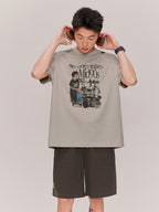 NO ONE ELSE Elastic Waist Drawstring Casual Shorts Unisex 2026 Summer New Label Shorts - Deep Gray