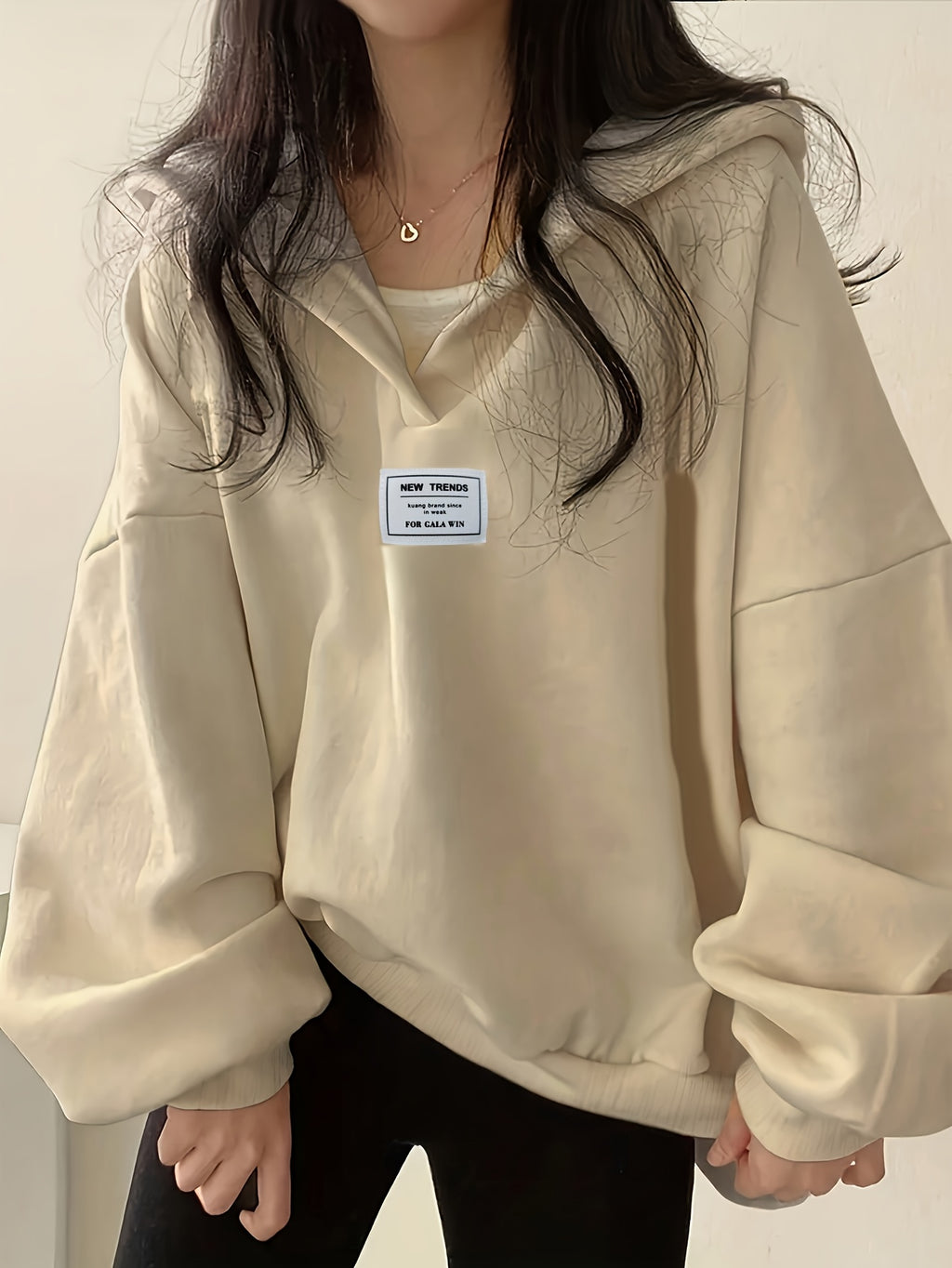 Women'S Fashion Sweatshirt - Apricot