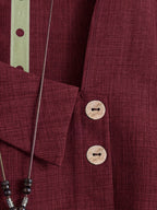 Women'S Solid Fashion Shirt for Summer - Burgundy