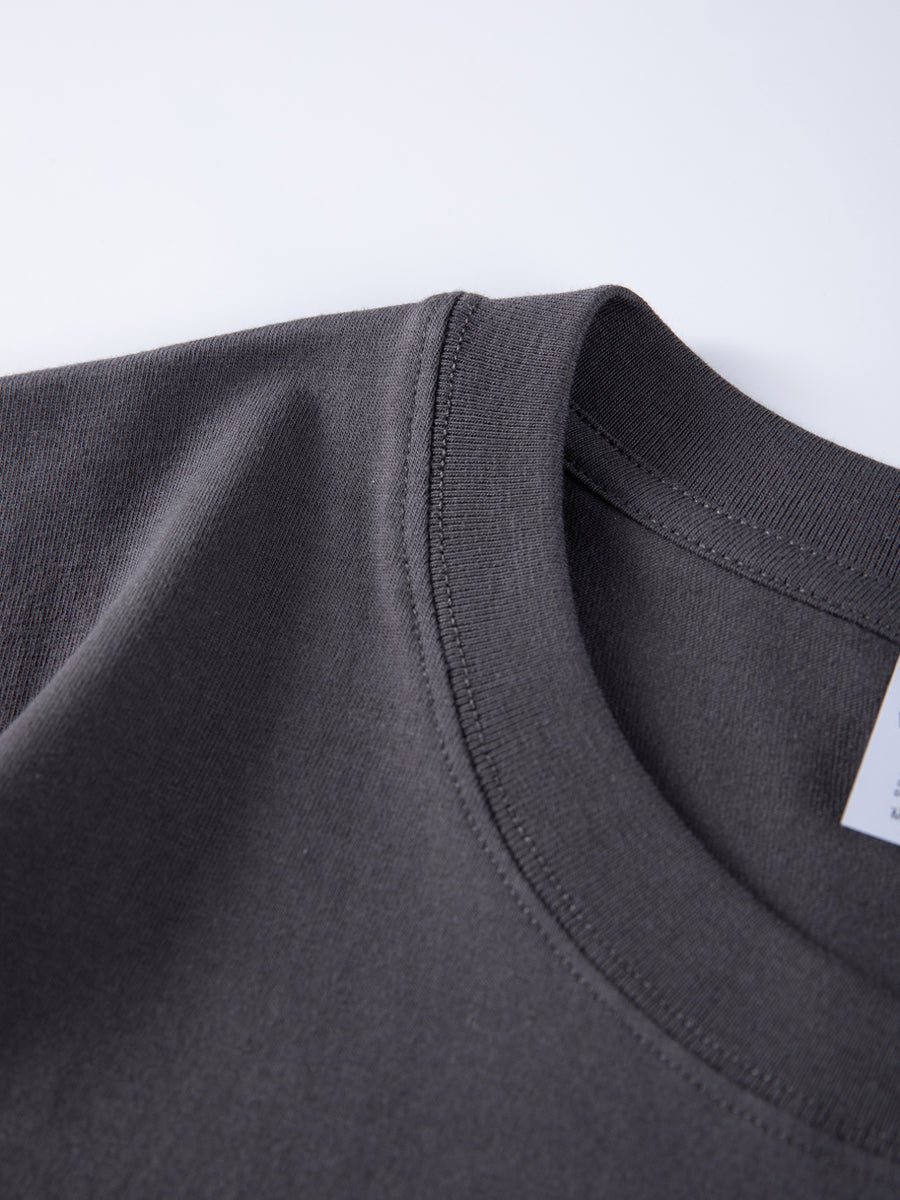 Heavyweight Men's 100% Pure Cotton Crew Neck Printed T-Shirt, a Stylish and Versatile High-Quality Top, an Essential for Daily Wear, Street Jogging, and Other Casual Outfits - Grey