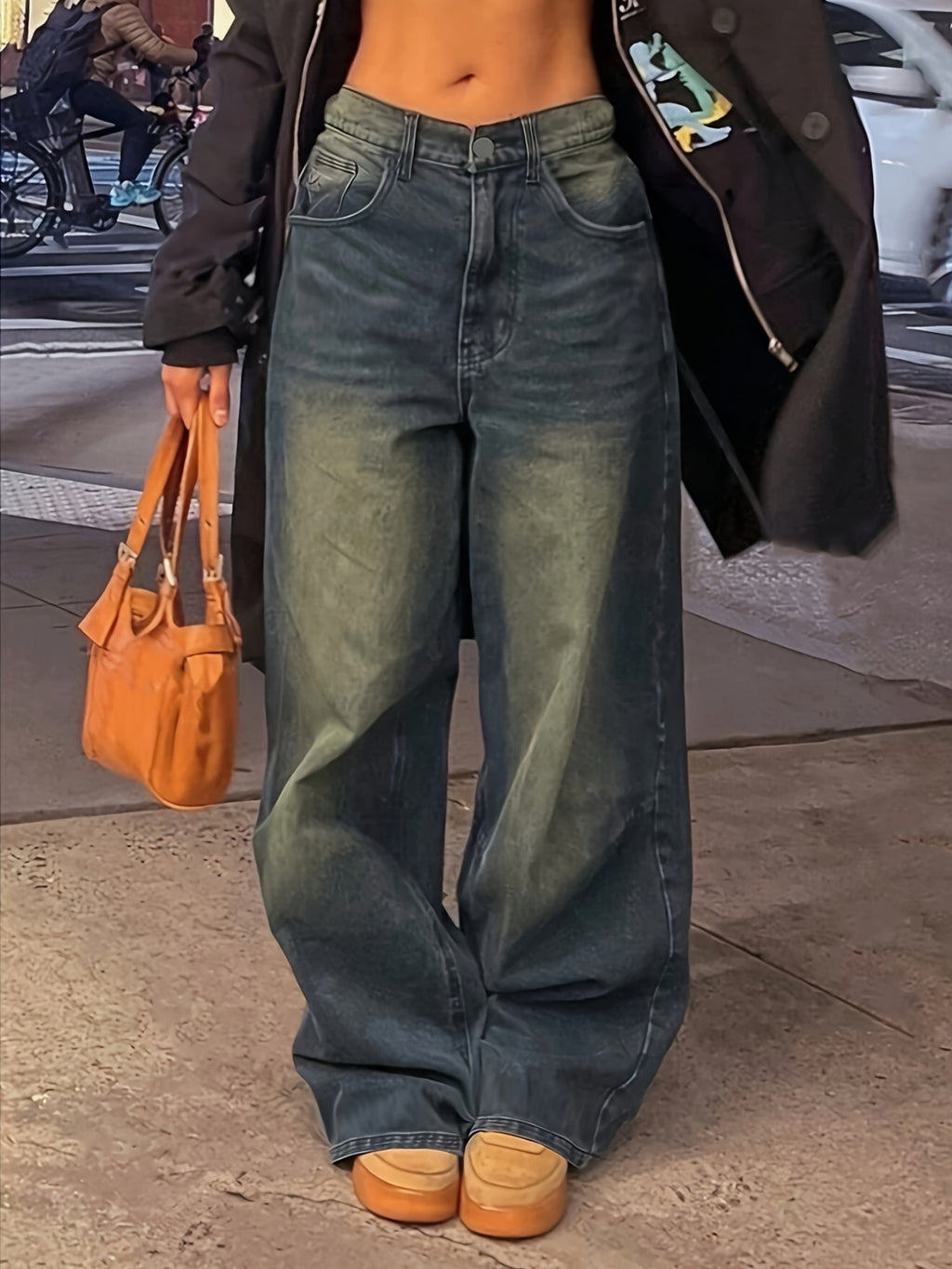 New Vintage Chic All-In-One Jeans Without Pop - Deep Blue