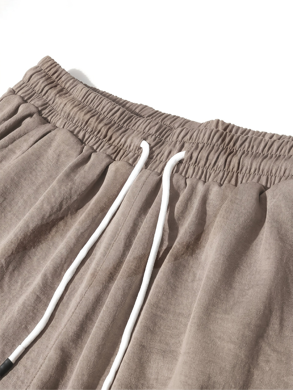 Summer Women's Cropped Cargo Pants with Stylish Pocket Design, Drawstring Elastic Waist Casual Long Pants, Suitable for Outdoor and Daily Wear - Khaki