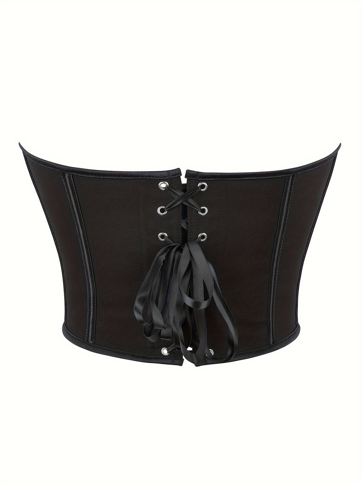 Sexy Women's Strapless Mesh Top, Breathable Double-Layer Frosted Texture, Women's Sexy Court-Style Corset Top - Black