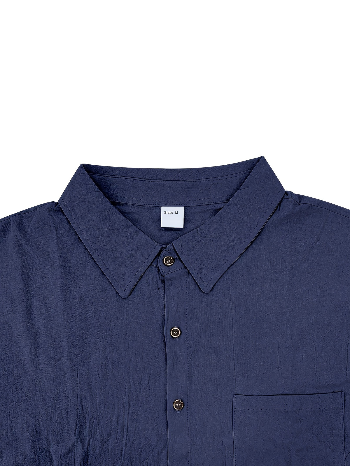 Men's Short-sleeve Shirt, Made of Comfortable and Breathable Fabric, Suitable for Daily Outings, Outdoor Sports, Travel, and Vacations. Lightweight and Airy with a Regular Fit, Ideal for the Beach, Hiking, Evening Wear, and Casual Street Style. - Navy Color